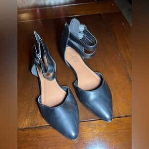 Prune Women's Black Ankle Strap Flats NO BOX